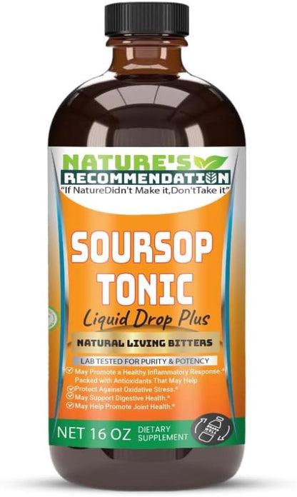 Soursop Regular Immune Support Living Bitters 16 oz w/Alkalazined Spring Water