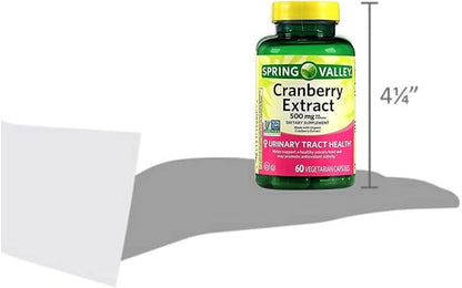 Spring Valley Cranberry Extract 500 mg - 60 Vegetarian Capsules + STS Sticker.