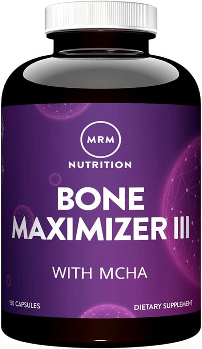 MRM Nutrition Bone Maximizer® III | with MCHA + Vitamin D3 + Vitamin K2 | Bone Health | High Potency | Key Vitamins and Minerals for Bones | 50 Servings