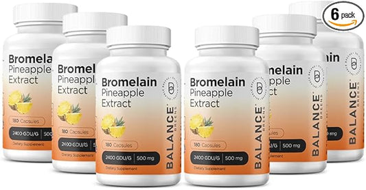 Balancebreens Bromelain 500mg, 180 Capsules - Pineapple Extract Digestive Enzyme, Supports Digestion and Joint Health Supplement
