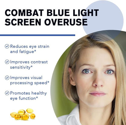 Total Eye Complex - Lutein + Bilberry + Zeaxanthin + Citrus Bioflavonoids - Ultra Vision Support Supplement for Healthy Eyes 120 Softgels, 60 Day Supply
