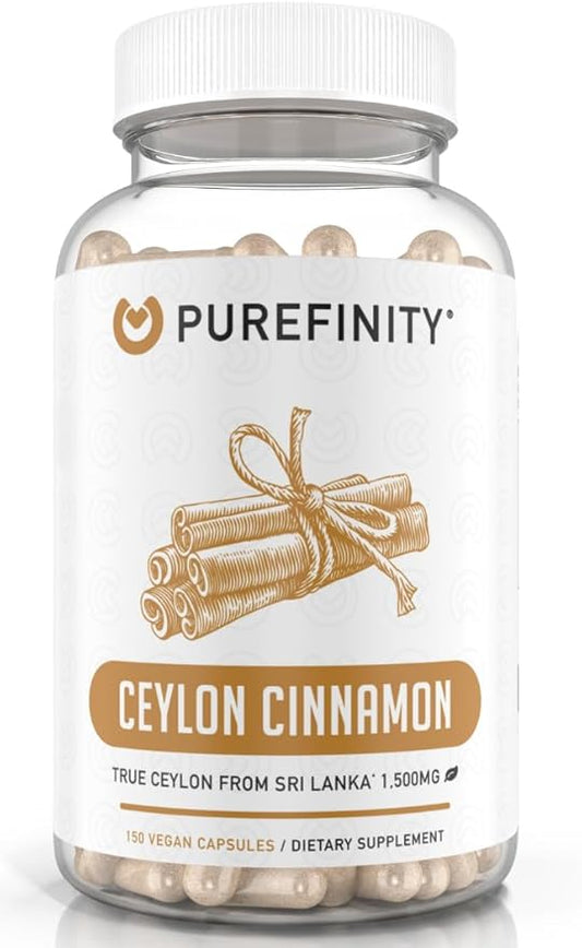Ceylon Cinnamon Capsules – True Antioxidant Supplement from Sri Lanka Bark, Powerful Alternative to Pills or Tablets – 1500 mg, Vegan, Non-GMO, 150 Count (75 Day Supply)