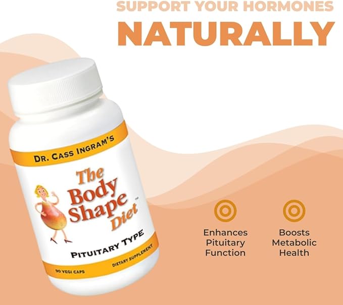 Dr. Cass Ingram's Body Shape Diet Pituitary Support Formula - Natural Metabolism & Hormone Balance - Wild-Sourced Herbs, Royal Jelly & Maca Root - 90 Vegan Capsules
