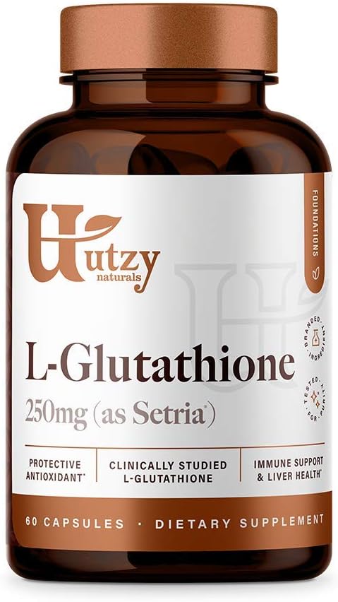 L-Glutathione | Immune Health & Antioxidant Support | Setria® 250mg Reduced Form Glutathione | High Absorption | Made in The USA | 60 Capsules