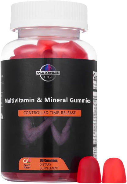 MAXIMIZE HQ Multi-Vitamin & Mineral Gummies - All Essential Vitamins & Minerals - Time-Release Formula - Fruit Juice Extract - Gluten Free