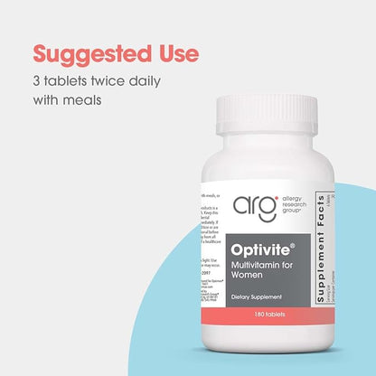 Optimox Optivite PMT Supplement - PMS Support Supplement for Women, Hormonal Balance, Womens Multivitamins, PMS Relief, Magnesium Supplement, Vitamin C and D3, Iron Tablets - 180 Count (Pack of 3)
