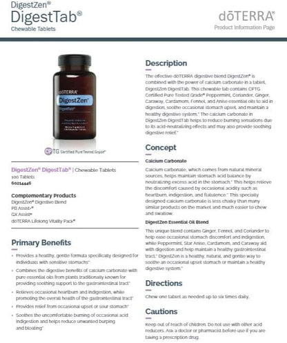 doTERRA DigestZen DigestTab - 100 Chewable Tablets