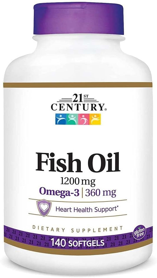 21st Century Fish Oil 1200 mg Softgels, 140 Count