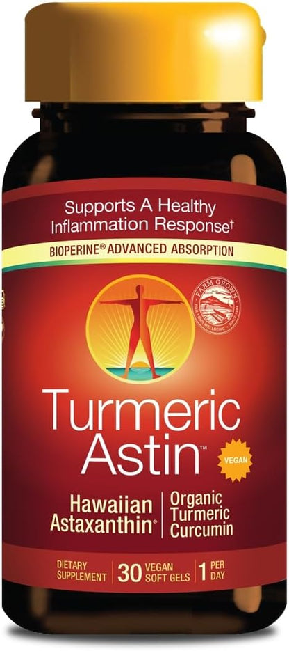 Nutrex Hawaii, TurmericAstin, with Turmeric, BioAstin Hawaiian Astaxanthin & BioPerine Black Pepper Extract, 30 Count