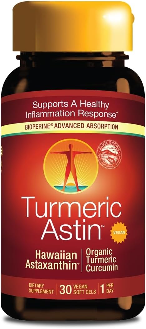 Nutrex Hawaii, TurmericAstin, with Turmeric, BioAstin Hawaiian Astaxanthin & BioPerine Black Pepper Extract, 30 Count