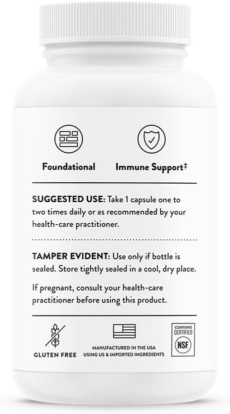 THORNE Zinc Bisglycinate 15mg - Daily Support for Skin, Eye & Immune System Health* with Zinc Supplement Capsules - 60 Capsules