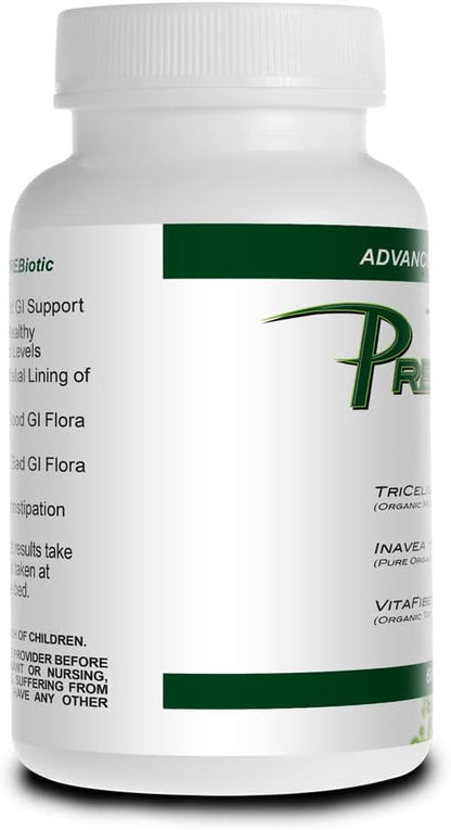 Triactive Prebiotics Capsules - Organic Tricelium Mushroom Blend, Pure Acacia, VitaFiber Prebiotic Supplement - Natural, Vegan, Non-GMO Prebiotics For Women & Men - 60 Veggie Capsules