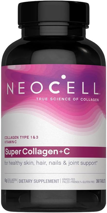 NeoCell Super Collagen Plus Vitamin C, Skin, Hair and Nails Supplement, Includes Antioxidants, Tablet, 360 Count, 1 Bottle