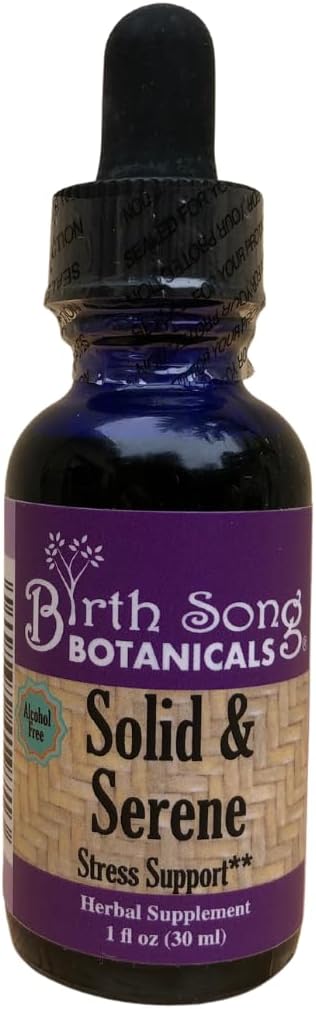 Solid & Serene Herbal Stress and Mood Support Tincture, Herbal Passionflower Supplement for Deep Relaxation, Naturally Calming Herbal Drops for Stress Support 1 oz. Bottle