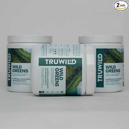 TruWild Greens Superfood Juice Powder, with 22+ Greens & Anti-Oxidants, Green Juice Powder, Natural Immune, Stress, Digestion Support, 40 Servings, 2 Pack