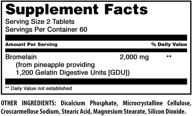 Amazing Formulas Bromelain Supplement | 2000 Mg Per Serving | 120 Tablets | Non-GMO | Gluten Free | Made in USA