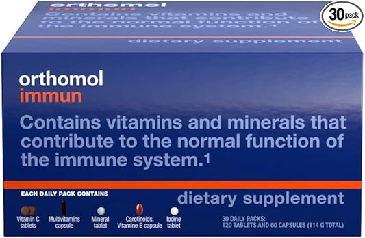 Orthomol Immun Tablet and Capsule, Immune Support Supplement, 30-Day Supply, Vitamins A, B, C, D, E, Zinc, Iodine