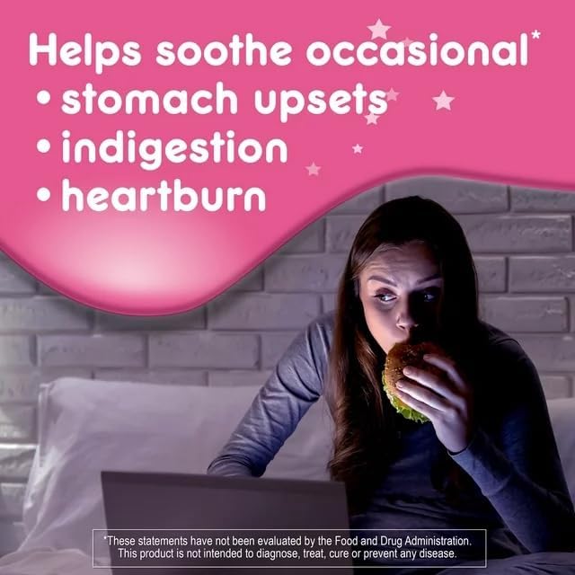 Pepto PM Gummies with Melatonin for Sleep Support, Fast and Effective Digestive Relief from Heartburn, Indigestion, Upset Stomach and Sleeplessness - Berry Flavor, 24 Ct (Pack of 3)