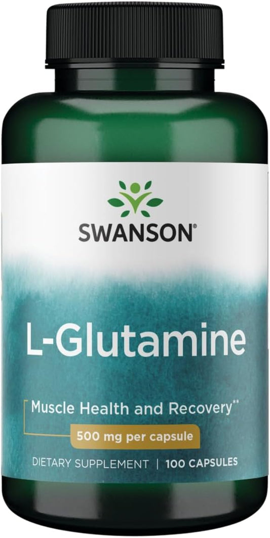 Swanson Amino Acid L-Glutamine 500 Milligrams 100 Capsules