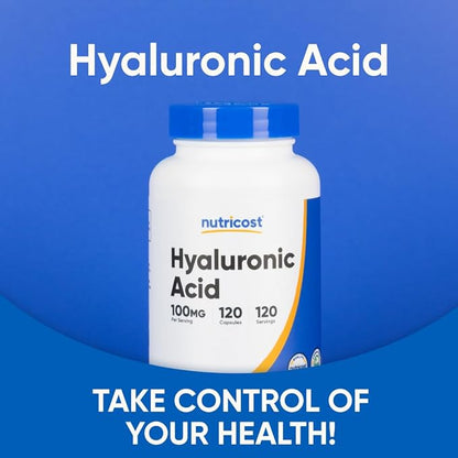 Nutricost Hyaluronic Acid Capsules 100mg,120 Vegetarian Capsules - Gluten Free, Non-GMO
