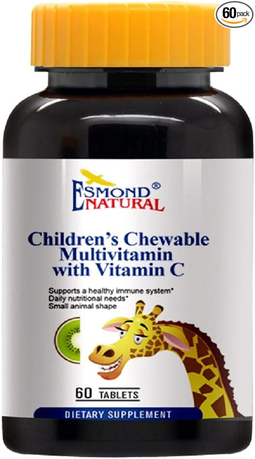 Children's Chewable Multivitamins with Vitamin C (Former Kiwi Fruit Complex), GMP, Natural Product Assn Certified, Made in USA - 60 Tablets