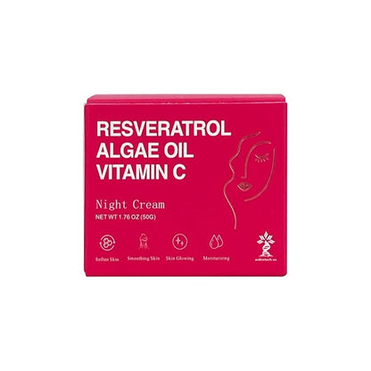 Resveratrol, Algae Oil and Vitamin C Cream 1.69 fl, Anti-aging and Moisturizer Night Cream