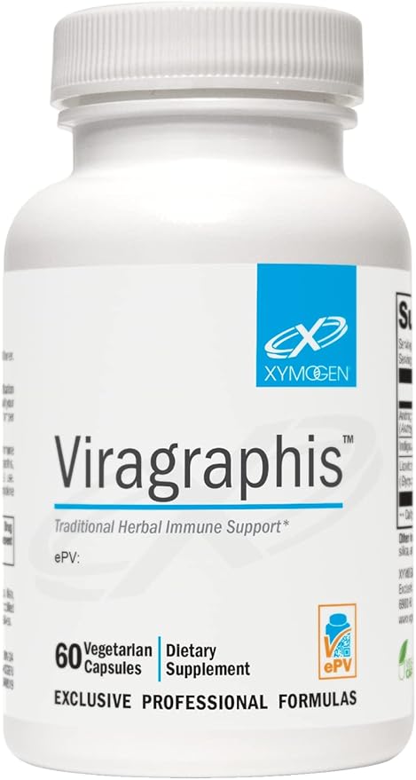 XYMOGEN Viragraphis - Powerful Short-Term Immune Health Support with Andrographis, Licorice Root + Indigowoad - Fast-Acting Cytokine Balance + Immune Support Supplement (60 Capsules)