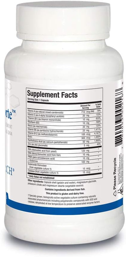 Biotics Research Nuclezyme-Forte – RNA/DNA B-Complex, Supplemental Source of RNA and DNA, Fortified Multivitamin/Mineral Formula 90 Capsules