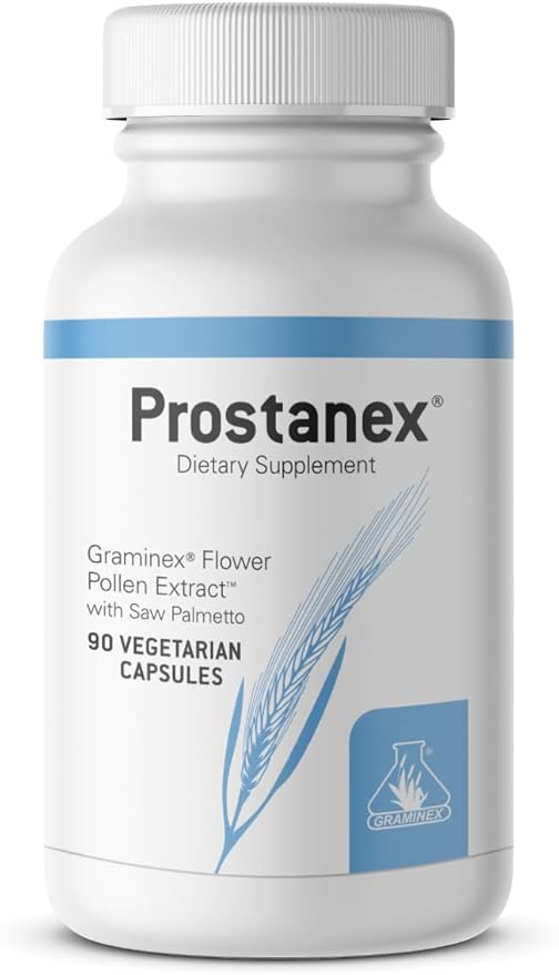 Prostanex - Prostate Health Supplement Flower Pollen Extract, Saw Palmetto - Support for Bladder Control & Urinary Tract Health, Rye Pollen Extract Made in USA, 90 Vegetarian Capsules
