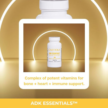 ADK Essentials | Vitamin A, D, K (as MK-7) Dietary Supplement for Bone + Heart + Immunity | Supports Bone Density/Integrity; Calcium Utilization; and Cardiovascular System | Vegan 60 Capsules