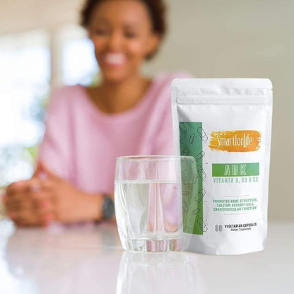 Smart for Life ADK Vitamins Supplement - High Potency Vitamin ADK - Vitamin D3, Vitamin K2 & Vitamin A - Supports Bone and Heart Health - 5,000 IU Vitamin A - 5,000 IU Vitamin D3-500mcg Vitamin K2