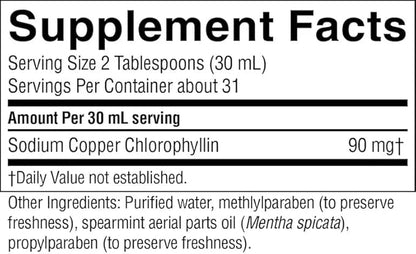 Nature's Sunshine Liquid Chlorophyll - Immunity Support, Detox & Cleanse, Chlorophyll Liquid Drops with Spearmint Oil, and Internal Deodorant (Original, 32 Fl Oz)