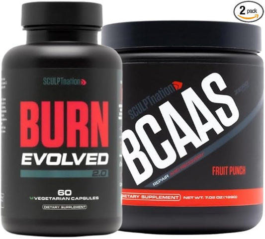 Sculpt Nation by V Shred Burn Evolved 2.0 and BCAA Powder Fruit Punch Bundle