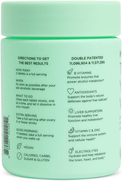 The Anytime You Drink Vitamin, Liver Health & Immunity Support with Electrolytes, Milk Thistle, and Vitamins B & C - 40 Chewable Tablets (20 Servings), Vegan, Tangerine