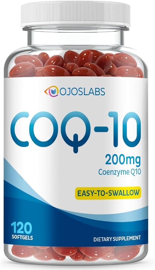 CoQ10 200mg - Coenzyme Q10 Dietary Supplement, Easy-to-Swallow 120 Softgels