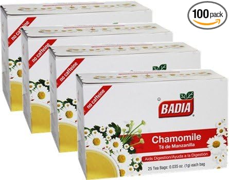 Chamomile by Badia 100 Tea bags. Manzanilla