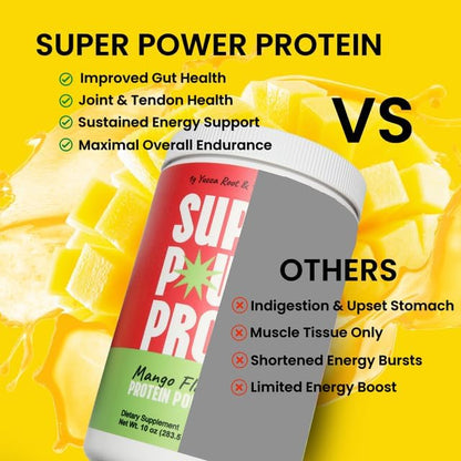 Hydrolyzed Beef Collagen Peptides Powder with Cordyceps & Yucca Root - Supports Muscle Recovery, Gut & Joint Health - Mango Flavor Protein Powder, 10oz