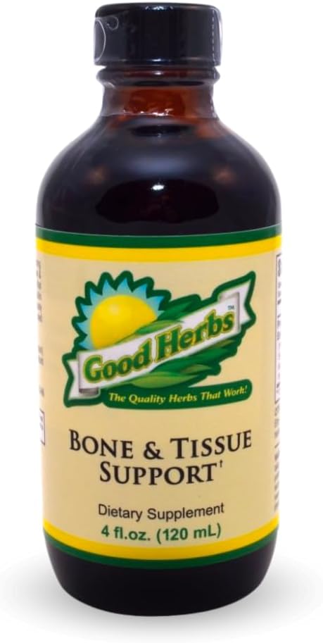 Youngevity Bone and Tissue Support - Organic & Wild Crafted Herbs - White Oak Bark, Skullcap, Oatstraw, Hydrangea, Marshmallow, Mullein, Wormwood, Lobelia - Good Herbs - (4 Fl Oz)