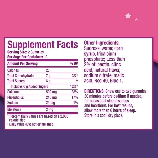 Pepto PM Gummies with Melatonin for Sleep Support, Fast and Effective Digestive Relief from Heartburn, Indigestion, Upset Stomach and Sleeplessness - Berry Flavor, 24 Ct (Pack of 3)