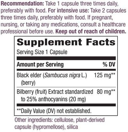 Nature's Way Bilberry Standardized Extract Veg Capsules 90 ea (Pack of 3)