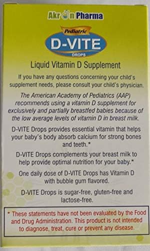 Pediatric D-Vite Liquid Vitamin D 400 IU/ml (50 ml) - Bubble Gum Flavor