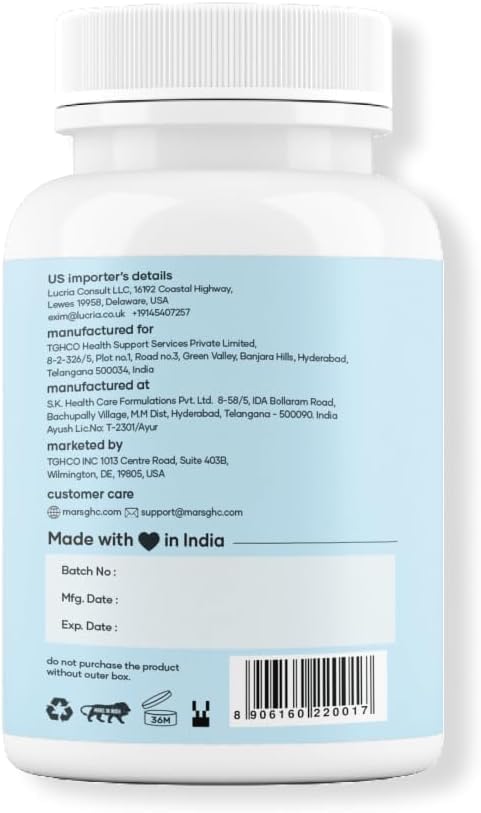 Mars Natural Surgemax Caps : Powered with Shilajit and Safed Musli | Natural Energy Booster | Strength,Stamina,Immunity - Pack of 1| 60 N
