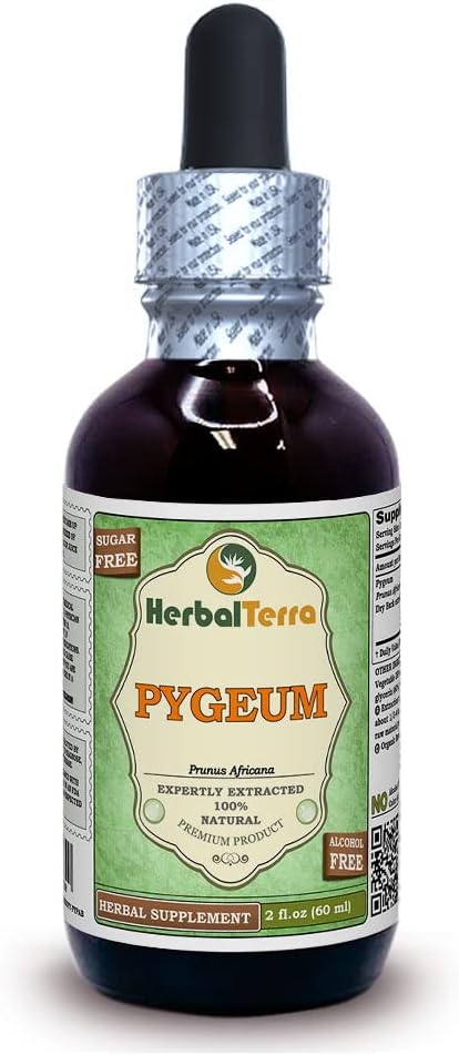 African Cherry Pygeum (Prunus Africana) Glycerite, Organic Dried Bark Powder Alcohol-Free Liquid Extract 2 oz