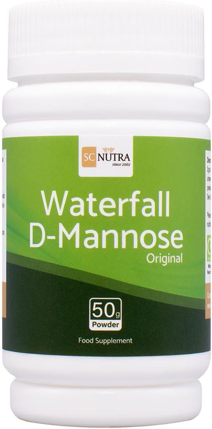 Waterfall D-Mannose Powder - 100% Pure D-Mannose Powder Naturally Sourced from Birch - Not a Blend - Free from Bulking Agent, Fillers & Cranberry - 50g / 1.76oz