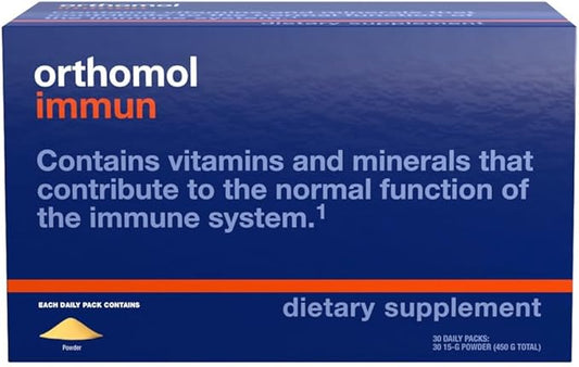 Orthomol Immun Powder, Immune Support Supplement, 30-Day Supply, Vitamins A, B, C, D, E, Zinc, Iodine