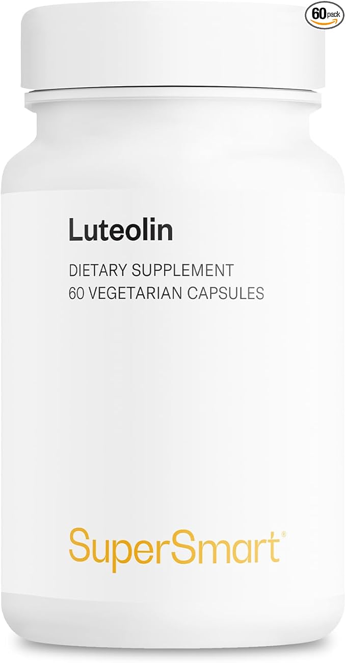 Supersmart - Luteolin 100mg per Day (80% Flavonoid) - Brain, Memory & Nervous System Support Supplement | Non-GMO & Gluten Free - 60 Vegetarian Capsules