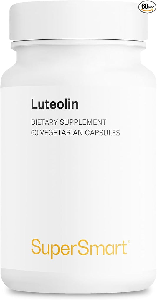 Supersmart - Luteolin 100mg per Day (80% Flavonoid) - Brain, Memory & Nervous System Support Supplement | Non-GMO & Gluten Free - 60 Vegetarian Capsules