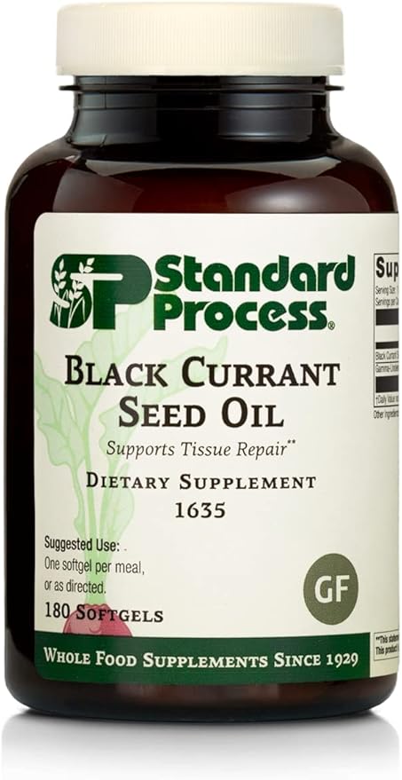 Standard Process Inc. Black Currant Seed Oil - Immune, Blood Flow & Tissue Repair Support with Whole-Food Based Blend of Black Currant Seed Oil & Gamma-Linoleic Acid - 180 Softgels