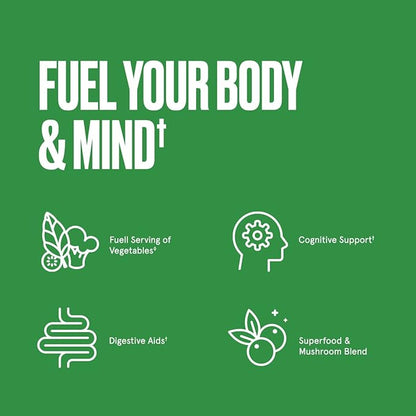 Bulletproof Greens Packets, 15 Count, Daily Greens Powder with Superfoods and Nootropics, Full Serving of Vegetables, Essential Nutrients