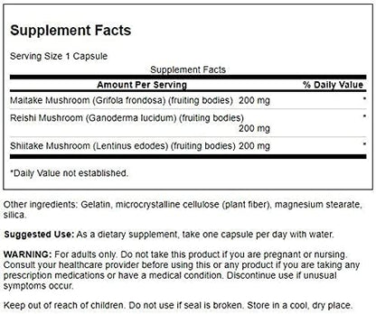 Swanson Full Spectrum Triple Mushroom Complex 60 Capsules (3 Pack)